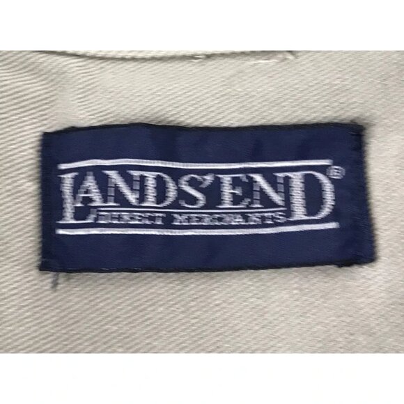 Lands'‎ End Mens Khaki Long Sleeve Pockets Button Up Shirt Size L (16-16.5) - Picture 4 of 9